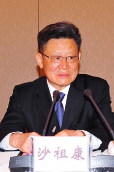 8、聯合國可持續發展大會秘書長、中國國際文化傳播中心副主席沙祖康在揭牌儀式上致辭。.JPG